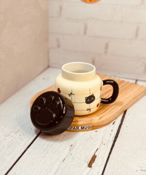 ماگ درب بطری کوتاه گربه مشکی کد 7317