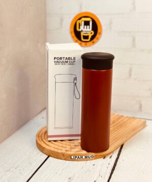 فلاسک استوانه ای بند چرمی درب مات 7293