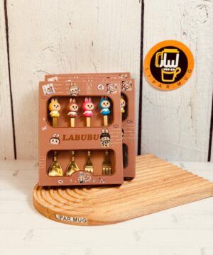 ست قاشق چنگال لبوبو عروسک سیلیکونی کد 7336