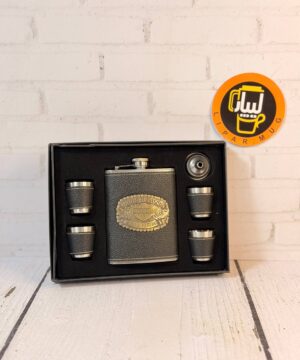 ست شات و قمقمه کتابی روکش چرمی هارلی دیویدسون کد 458-27