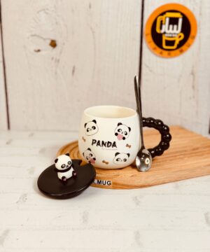 ماگ تپل پاندا درب مشکی عروسک روی درب کد 7346