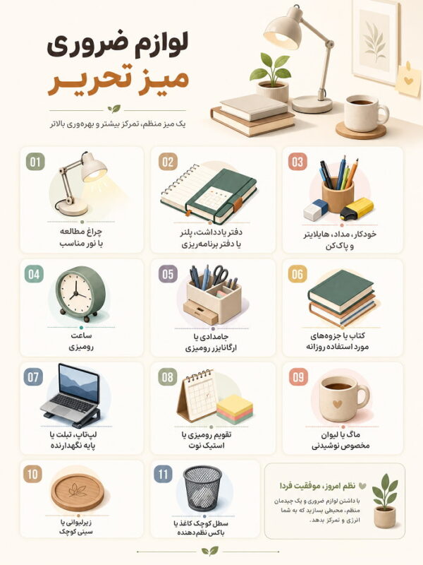 روی میز تحریر چی بذاریم