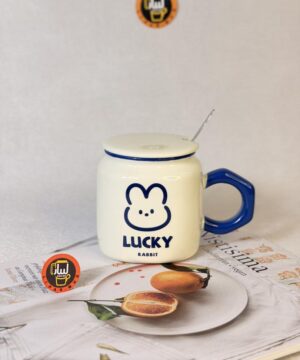 ماگ مربعی دسته 6 ضلعی LUCKY RABBIT کد 7444