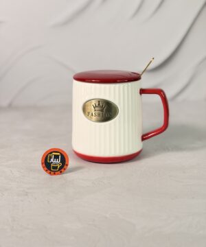 ماگ شیار دار پلاک درب رنگی کد 7462