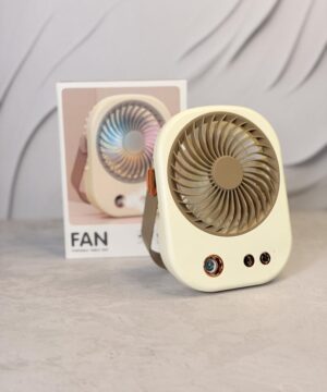 پنکه رو میزی استند دار پینترستی چراغ دار FAN PORTABLE TABLE FAN کد HM-154