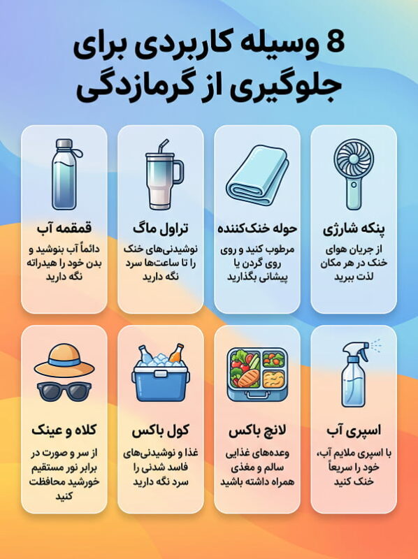 وسایل لازم برای جلوگیری از گرمازدگی