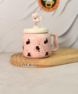 ماگ گربه مشکی فنری کد 7529