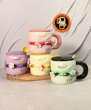 ماگ سرامیکی FLOWER نخ دار کد 7548