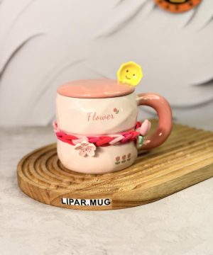 ماگ سرامیکی FLOWER نخ دار کد 7548