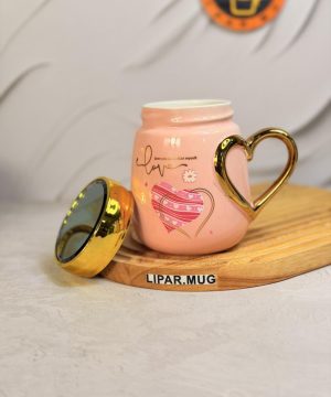 ماگ درب پیچی دسته قلبی LOVE کد 7567
