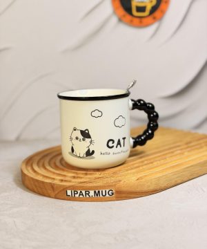 ماگ دسته توپی گربه بازیگوش کد 7574