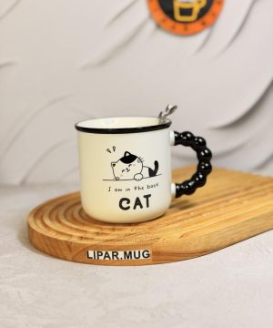 ماگ دسته توپی گربه بازیگوش کد 7574