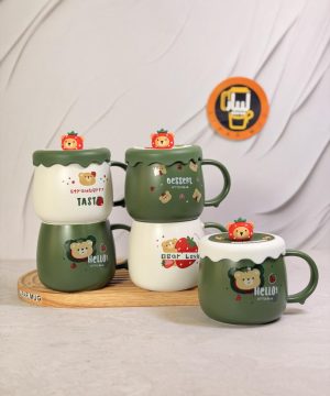 ماگ درب سیلیکونی تدی توت فرنگی کد 7581