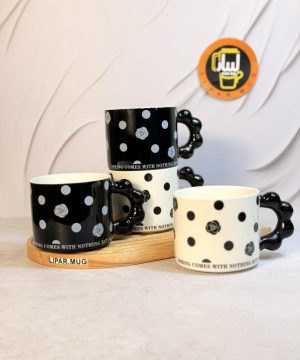 ماگ بدون درب دسته توپی گلدار کد 7614
