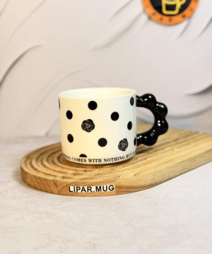 ماگ بدون درب دسته توپی گلدار کد 7614