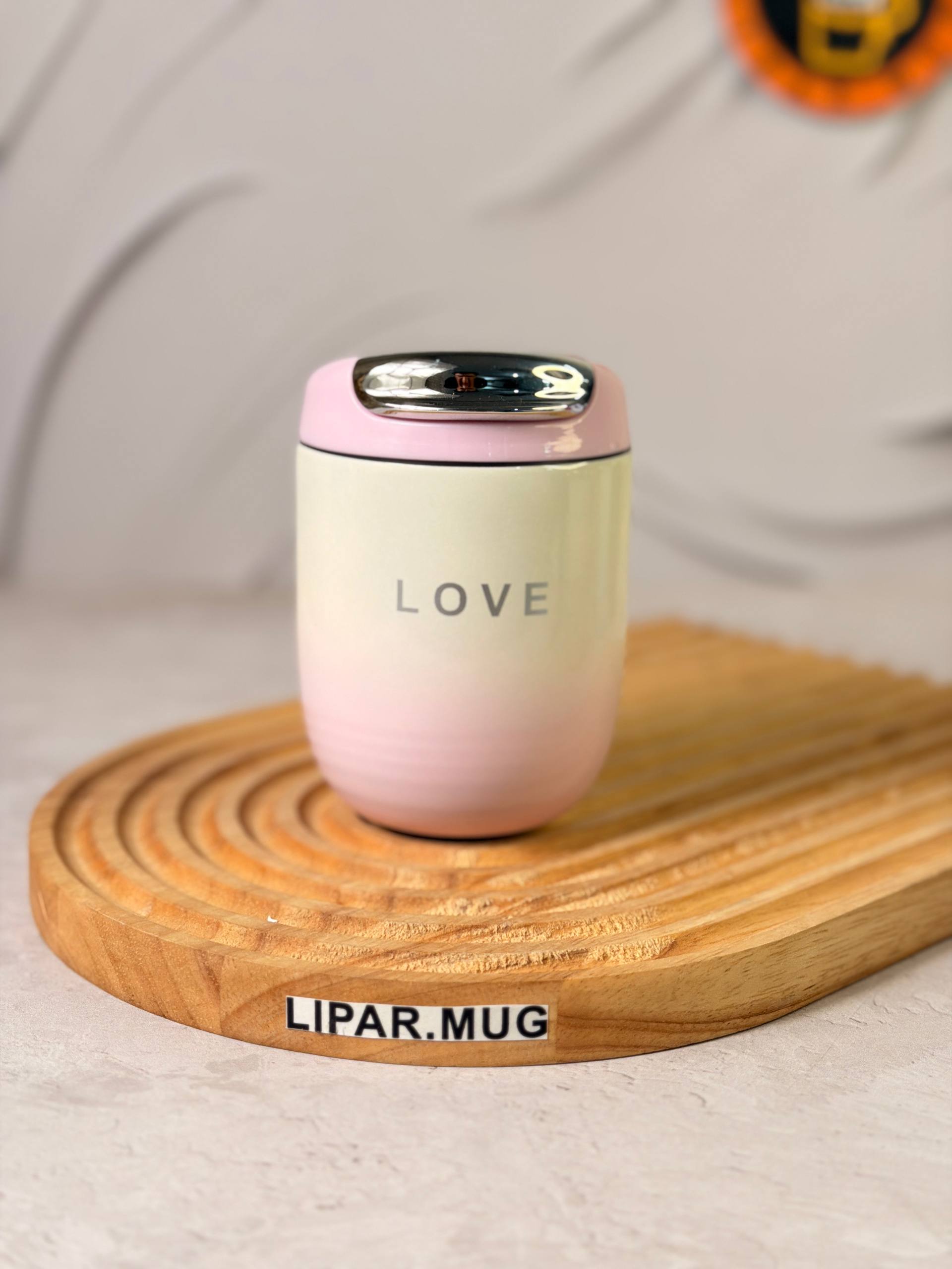 مینی تراول ماگ بدنه امبره براق LOVE حجم 200 میل کد 7666