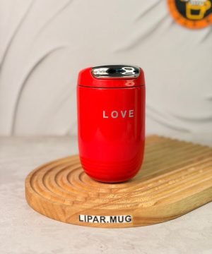 مینی تراول ماگ بدنه براق LOVE حجم 300 میل کد 7648
