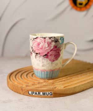 ماگ خمره ای گل صورتی کد 003-7661