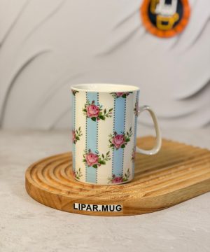ماگ استوانه ای گل ابی کد 7627-001