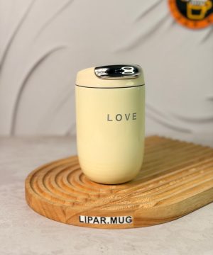 مینی تراول ماگ بدنه براق LOVE حجم 300 میل کد 7648