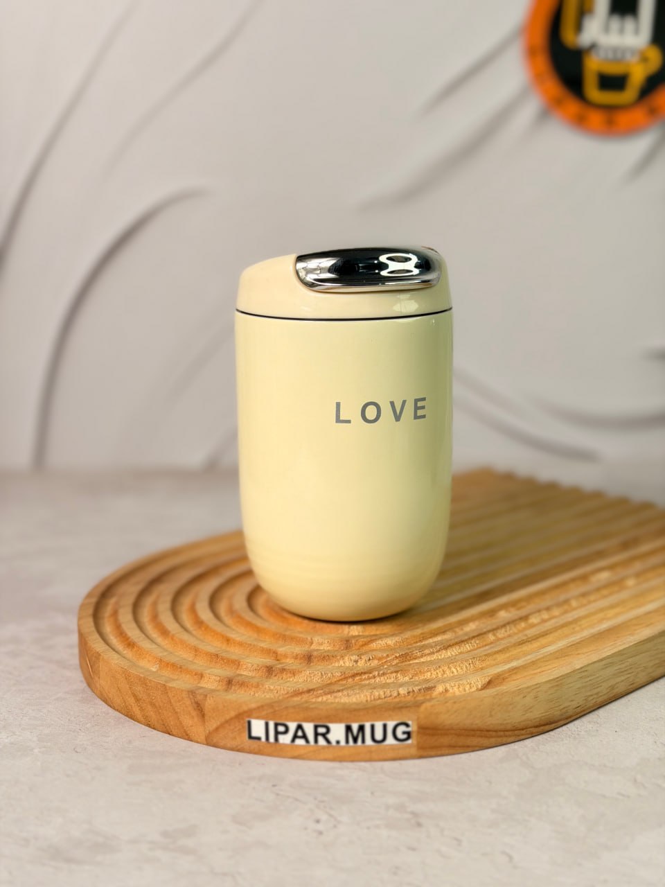 مینی تراول ماگ بدنه براق LOVE حجم 300 میل کد 7648
