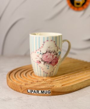 ماگ خمره ای گل صورتی کد 003-7661
