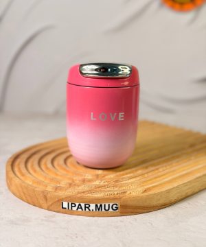 مینی تراول ماگ بدنه امبره براق LOVE حجم 200 میل کد 7666