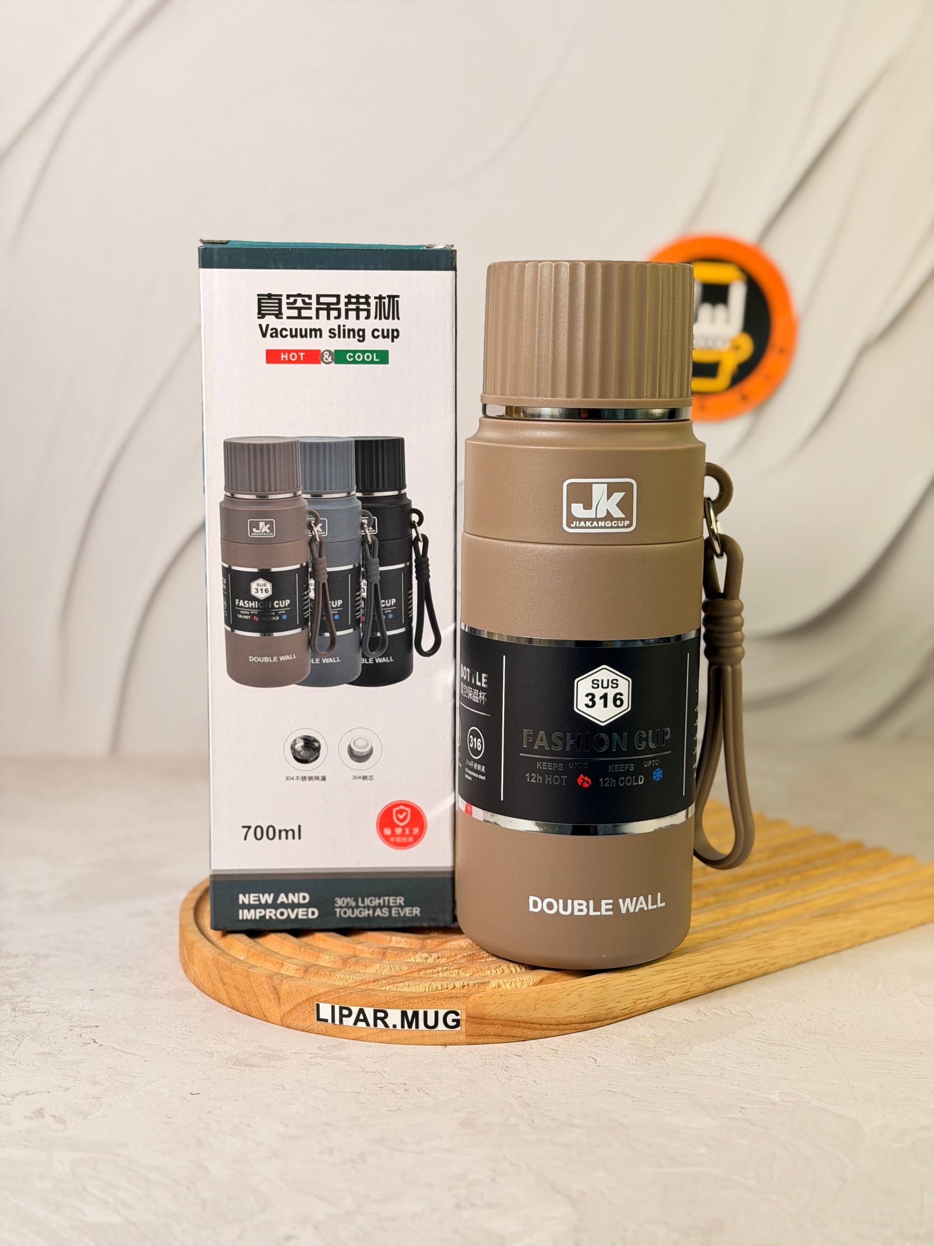 فلاسک استیل 700 میلی لیتر JK مدل Fashion Cup کد 7671