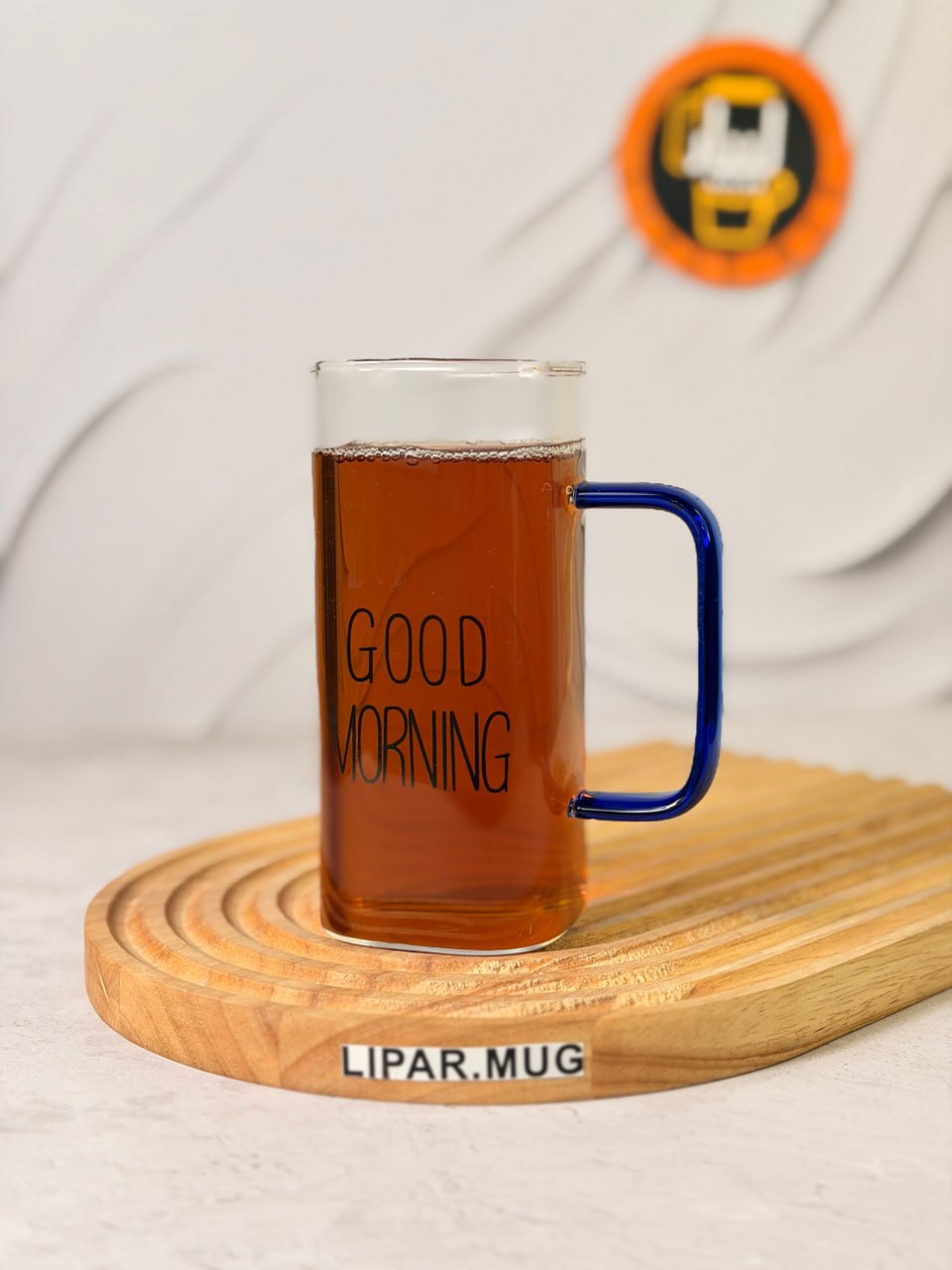 ماگ بلند پیرکس گودمورنینگ دسته رنگی بدون درب GOOD MORNING کد 7659