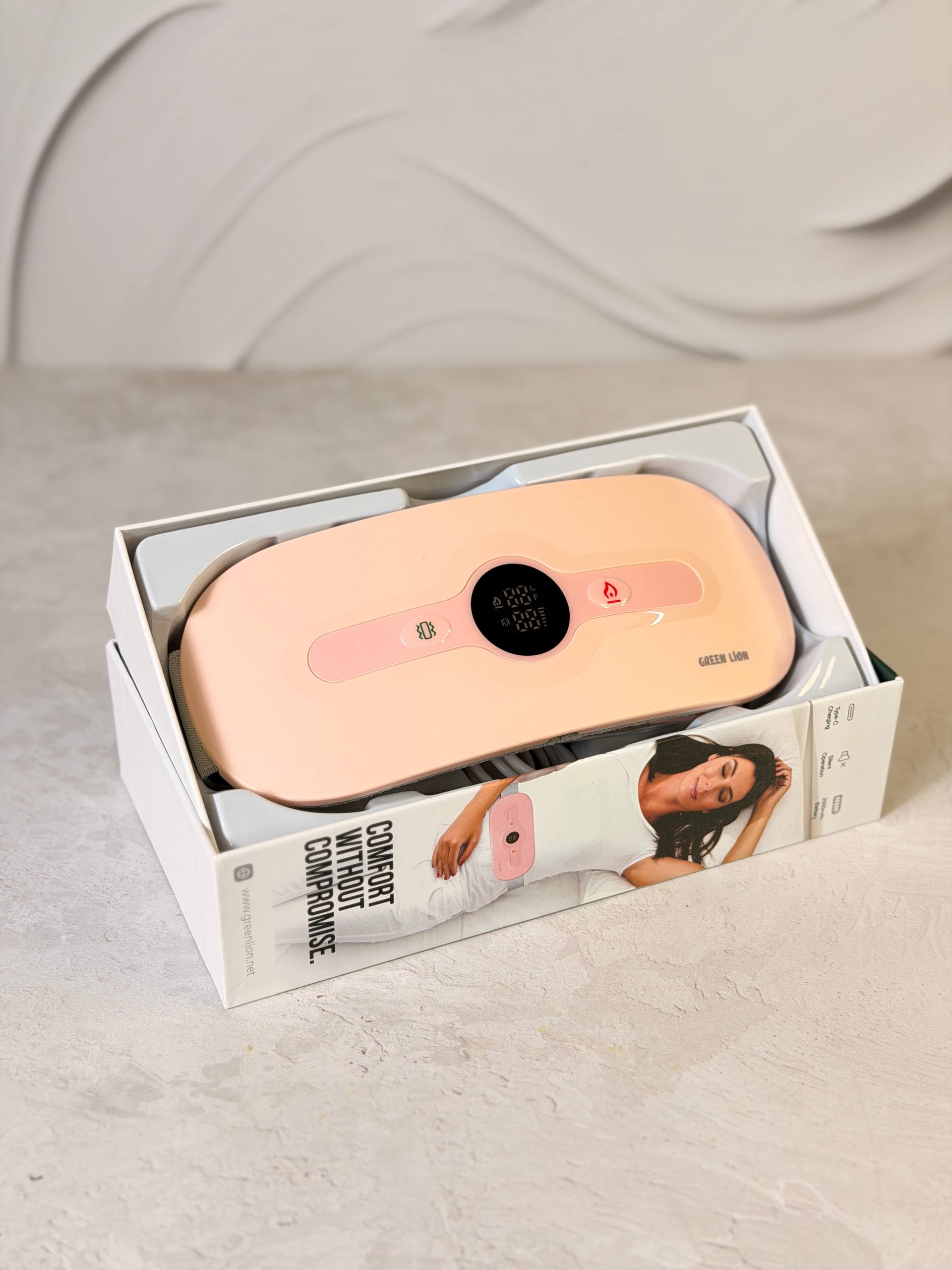 ماساژور حرارتی شکم و کمر گرین لاین Green Lion Bloom Heat Menstrual Heating Pad GNBLMHTPDPKGLکد GL_mp20 7692