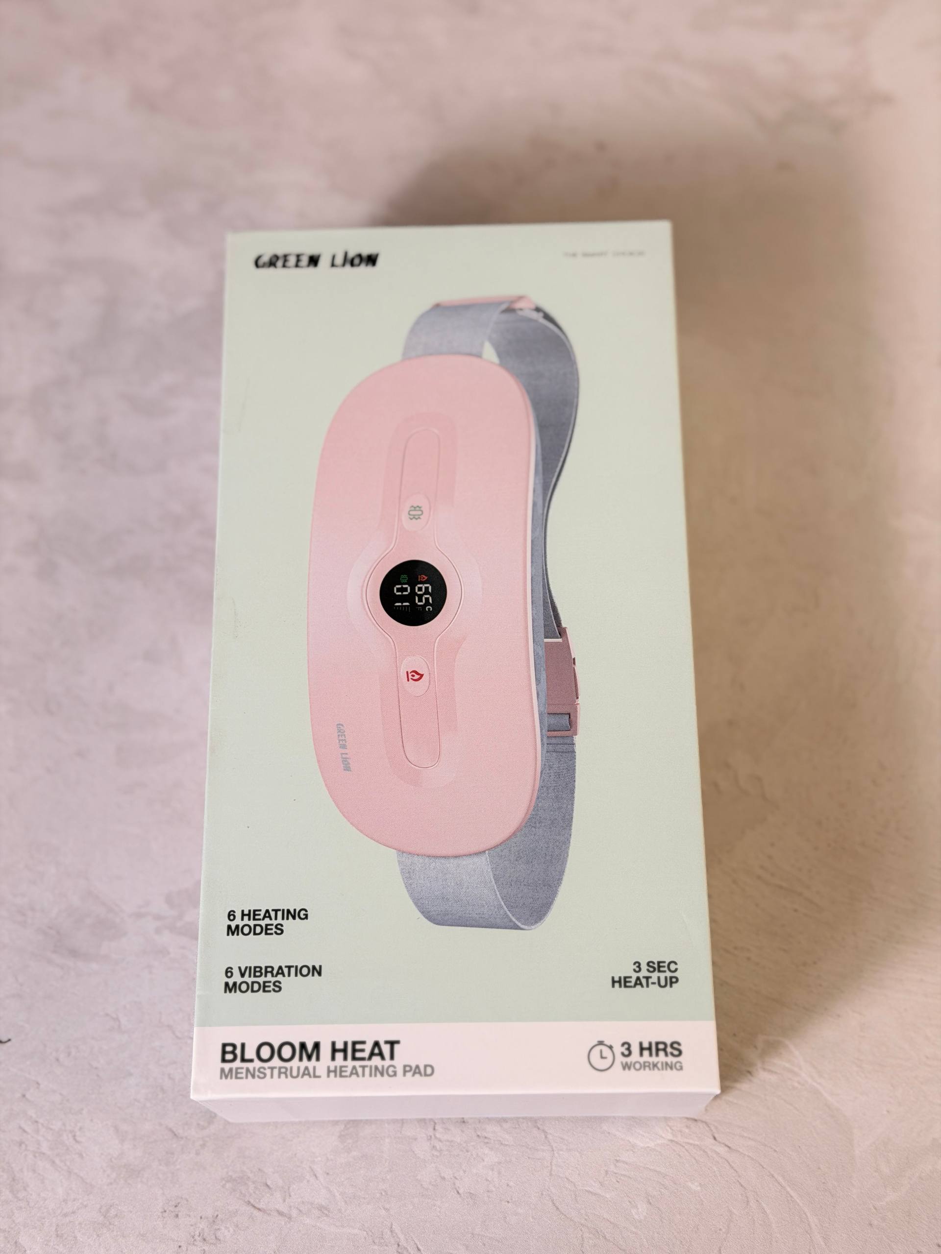 ماساژور حرارتی شکم و کمر گرین لاین Green Lion Bloom Heat Menstrual Heating Pad GNBLMHTPDPKGLکد GL_mp20 7692