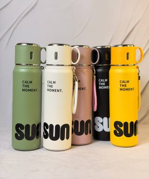 فلاسک کمپینگ فنجان دار و نی نوش sun کد 7248