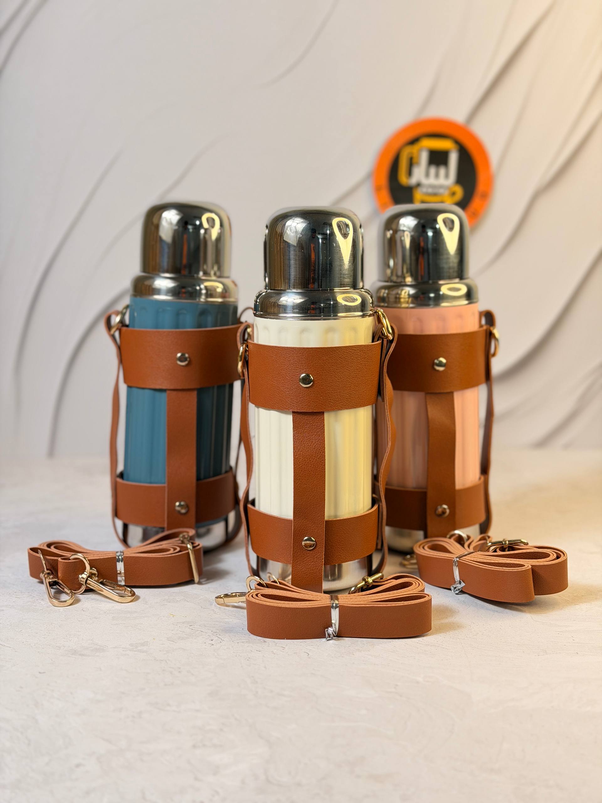 فلاسک کاور چرمی شیار دار FLAGSHIP کد 7260
