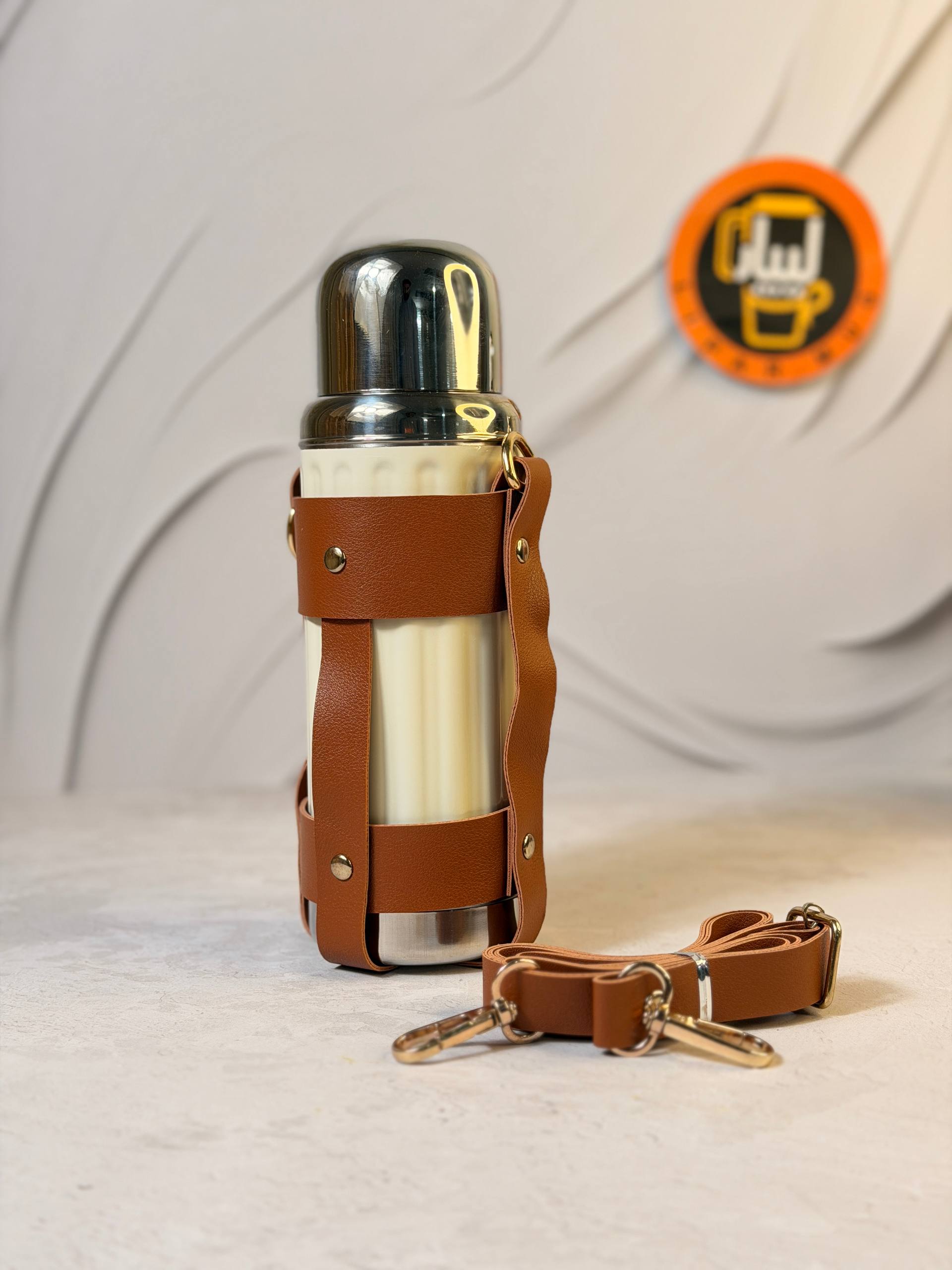 فلاسک کاور چرمی شیار دار FLAGSHIP کد 7260